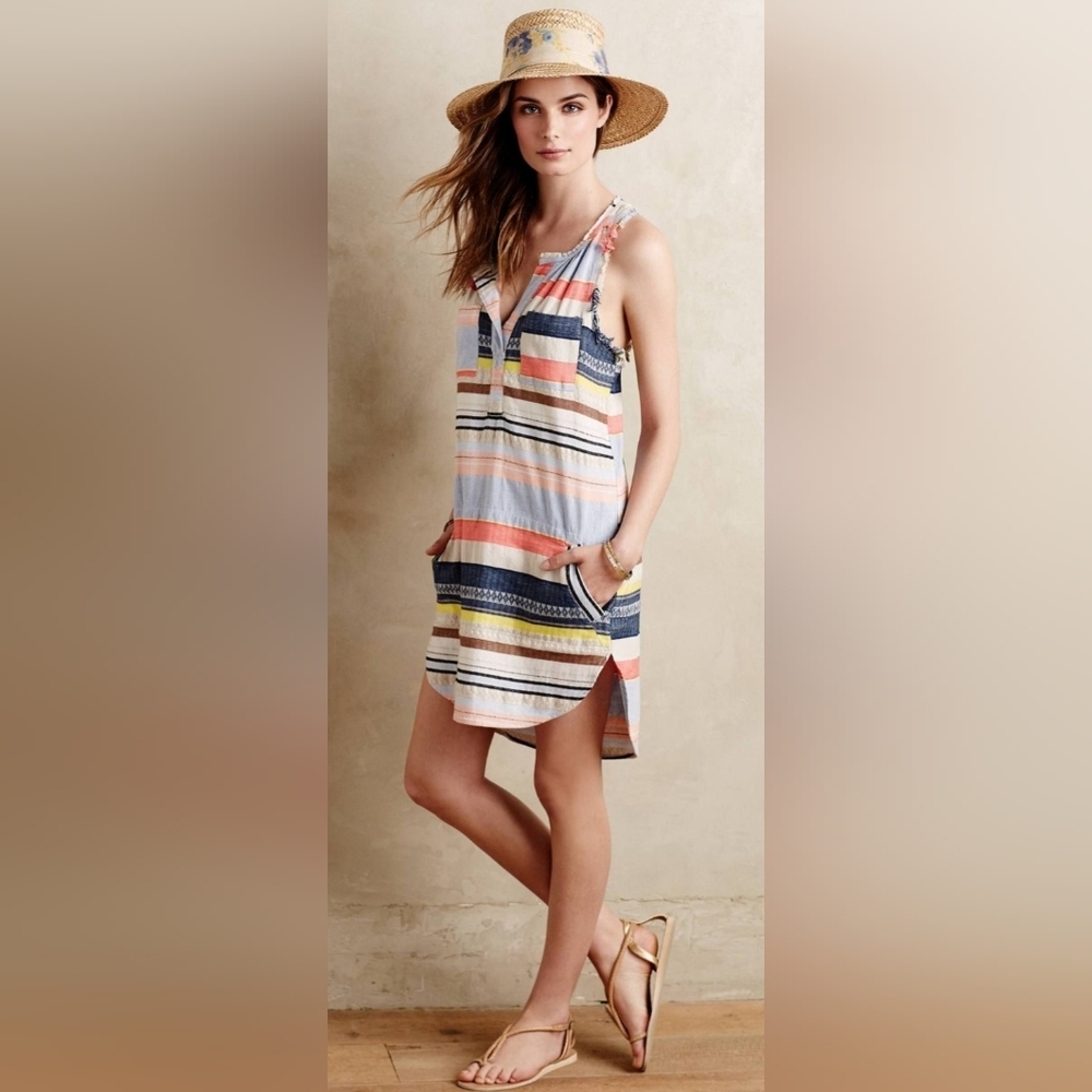 Anthropologie The Odells Mixed Stripe Tunic Dress, VGUC, Size S